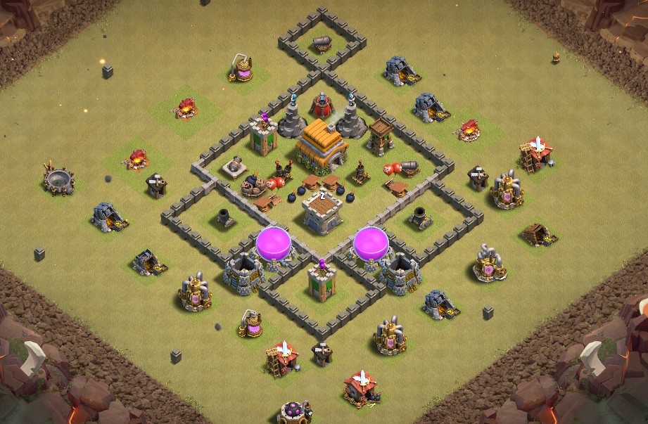 Base Layouts Clash of Clans th 6 - Protective / Trophy / Cup Defense.